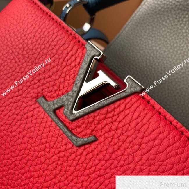 Louis Vuitton Capucines BB Top Handle Bag M52990 Red/Grey/Blue 2019 (FANG-9042323)