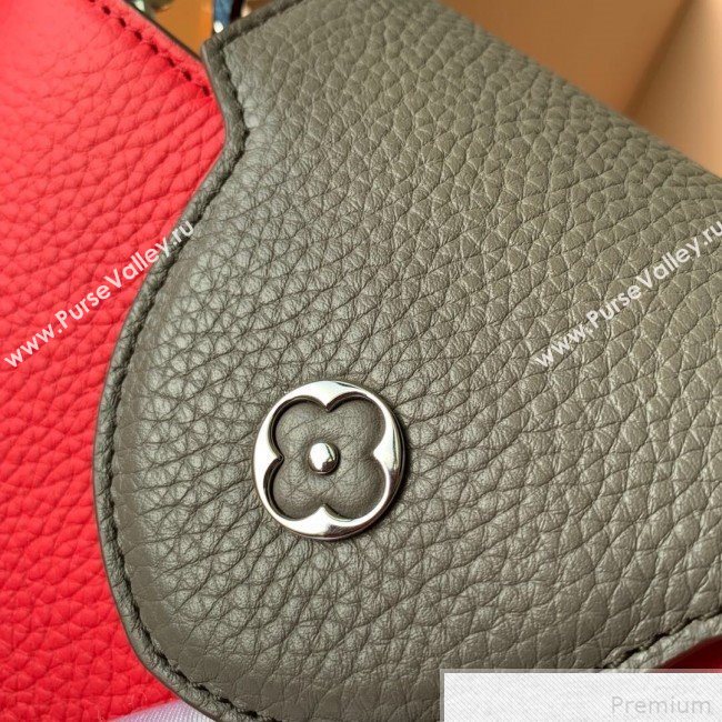 Louis Vuitton Capucines BB Top Handle Bag M52990 Red/Grey/Blue 2019 (FANG-9042323)