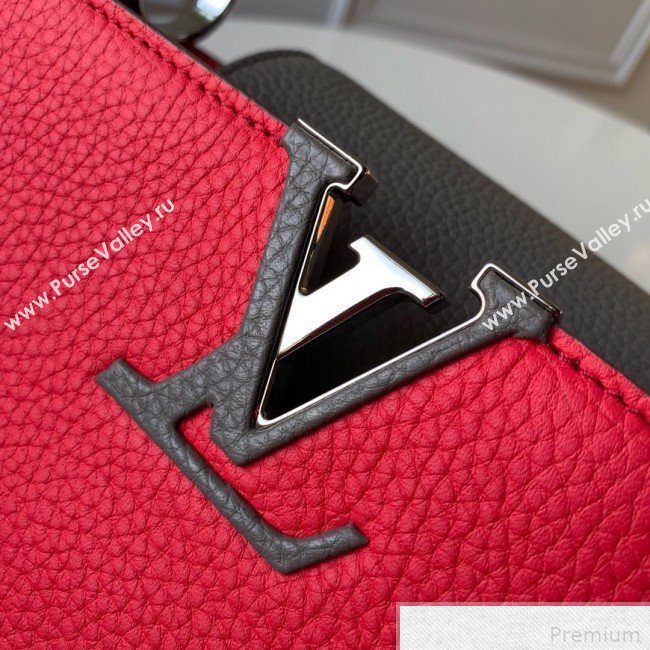 Louis Vuitton Capucines PM Top Handle Bag M52990 Red/Gray/Blue 2019 (FANG-9042321)