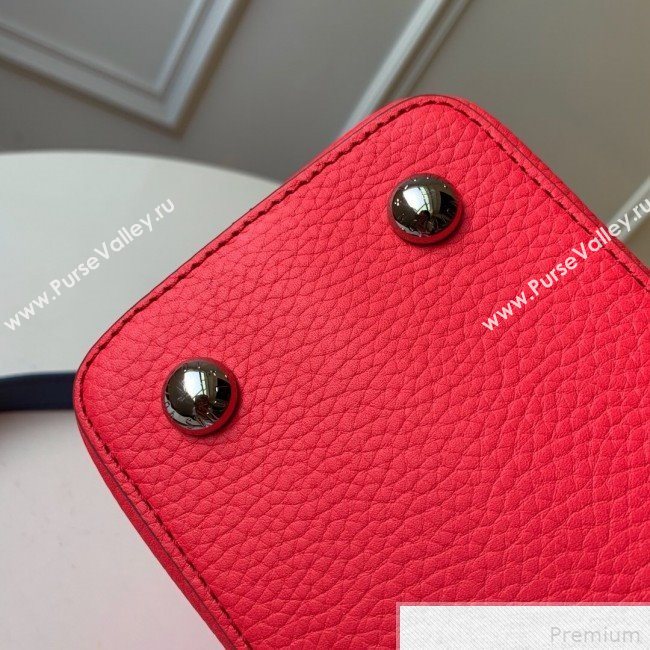 Louis Vuitton Capucines PM Top Handle Bag M52990 Red/Gray/Blue 2019 (FANG-9042321)