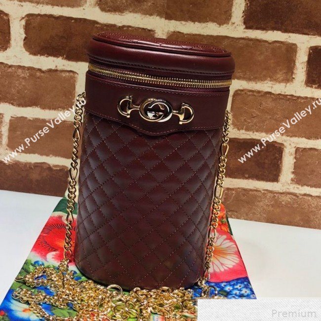 Gucci Quilted Leather Belt Bag 572298 Burgundy 2019 (DLH-9042336)