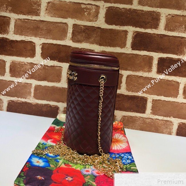 Gucci Quilted Leather Belt Bag 572298 Burgundy 2019 (DLH-9042336)