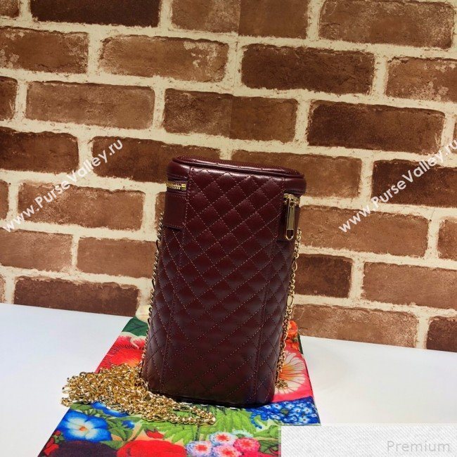 Gucci Quilted Leather Belt Bag 572298 Burgundy 2019 (DLH-9042336)