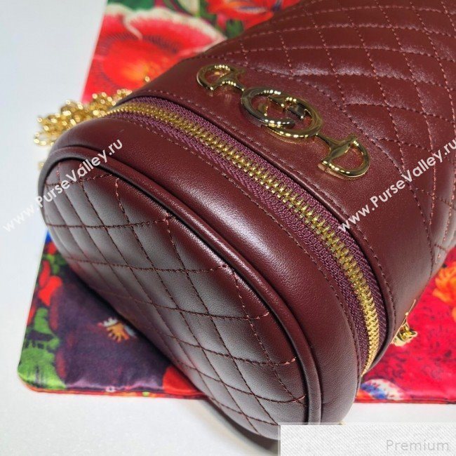 Gucci Quilted Leather Belt Bag 572298 Burgundy 2019 (DLH-9042336)