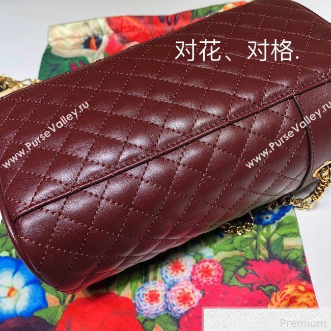 Gucci Quilted Leather Belt Bag 572298 Burgundy 2019 (DLH-9042336)