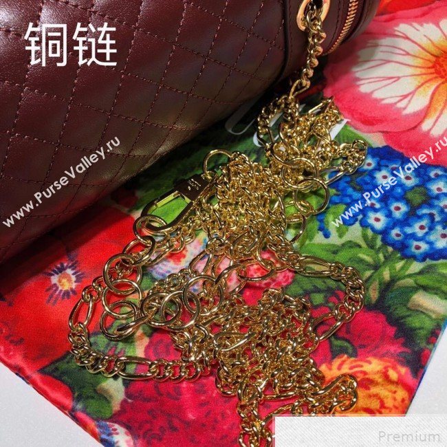 Gucci Quilted Leather Belt Bag 572298 Burgundy 2019 (DLH-9042336)