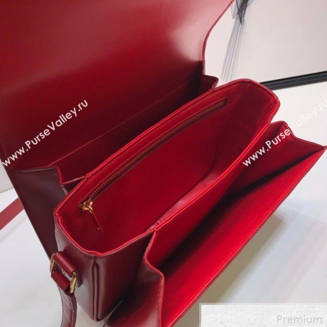 Celine Large Triomphe Bag in Textile and Red Calfskin 2019 (XYD-9042343)