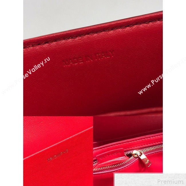 Celine Large Triomphe Bag in Textile and Red Calfskin 2019 (XYD-9042343)