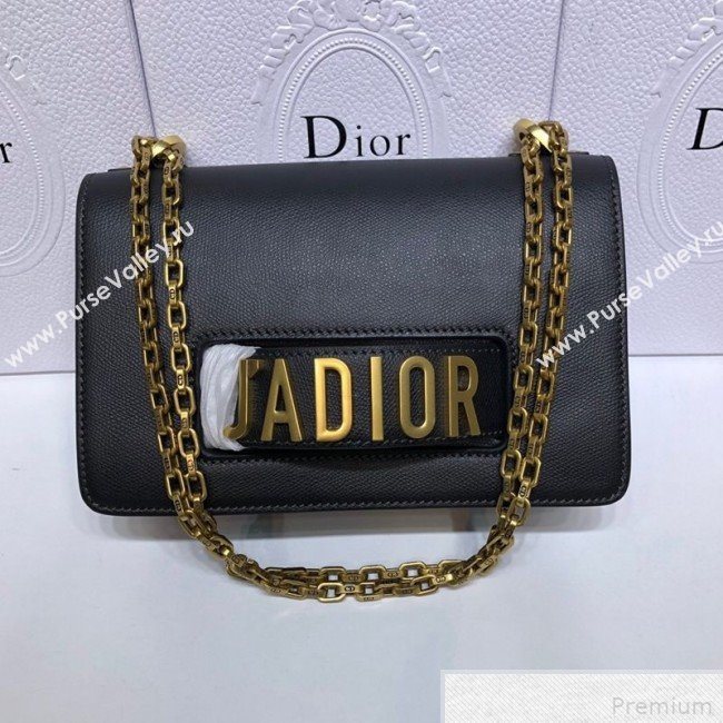 Dior JAdior Grained Leather Flap Chain Bag Black 2019 (XYD-9042345)