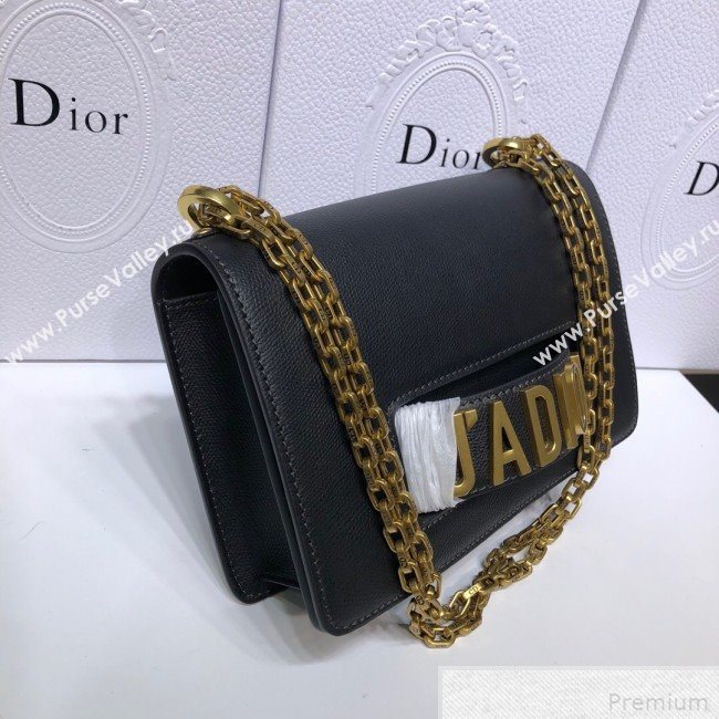 Dior JAdior Grained Leather Flap Chain Bag Black 2019 (XYD-9042345)