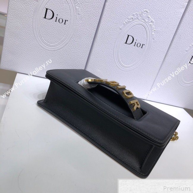 Dior JAdior Grained Leather Flap Chain Bag Black 2019 (XYD-9042345)