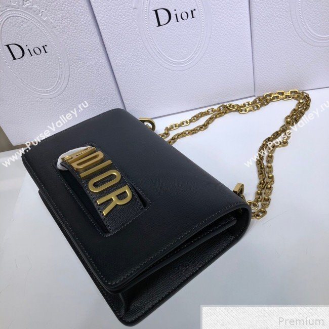 Dior JAdior Grained Leather Flap Chain Bag Black 2019 (XYD-9042345)