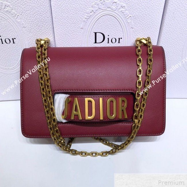 Dior JAdior Grained Leather Flap Chain Bag Red 2019 (XYD-9042346)