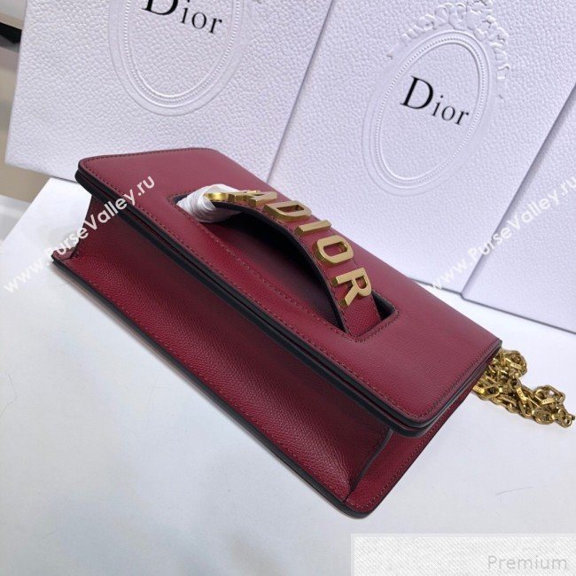 Dior JAdior Grained Leather Flap Chain Bag Red 2019 (XYD-9042346)