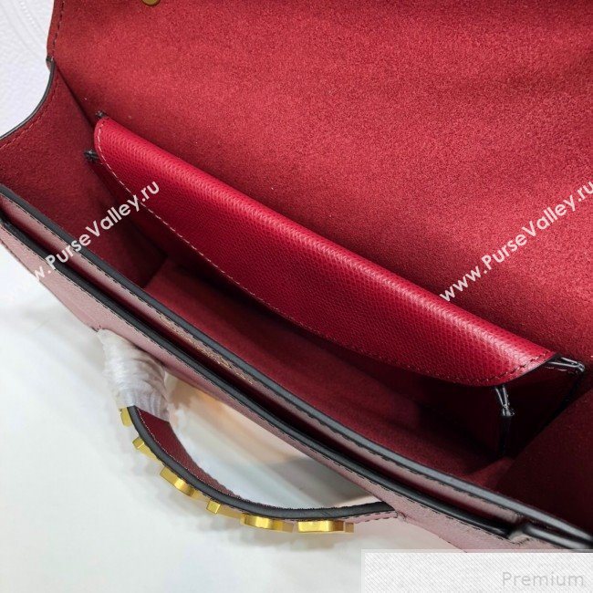 Dior JAdior Grained Leather Flap Chain Bag Red 2019 (XYD-9042346)