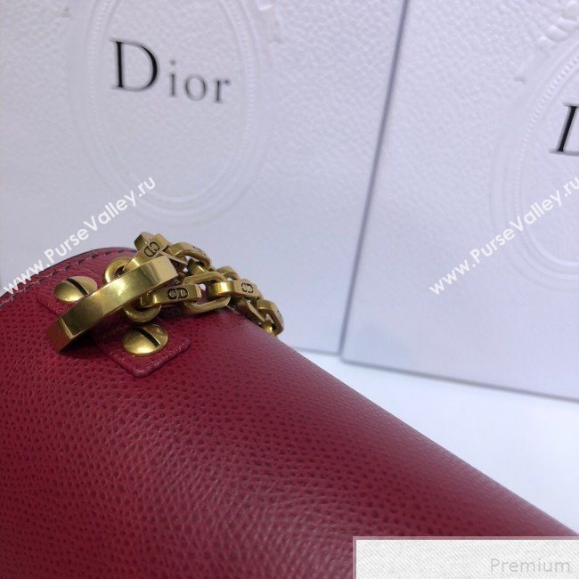 Dior JAdior Grained Leather Flap Chain Bag Red 2019 (XYD-9042346)