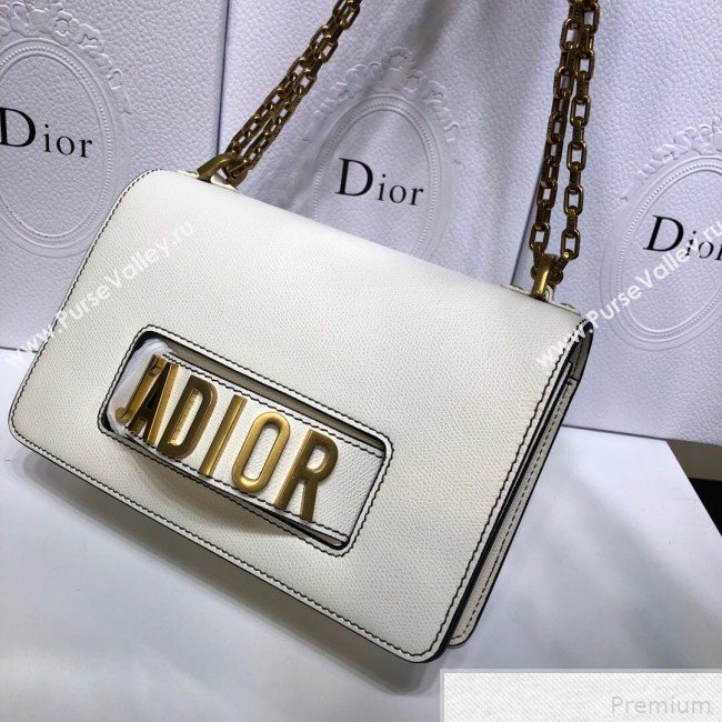 Dior JAdior Grained Leather Flap Chain Bag White 2019 (XYD-9042348)