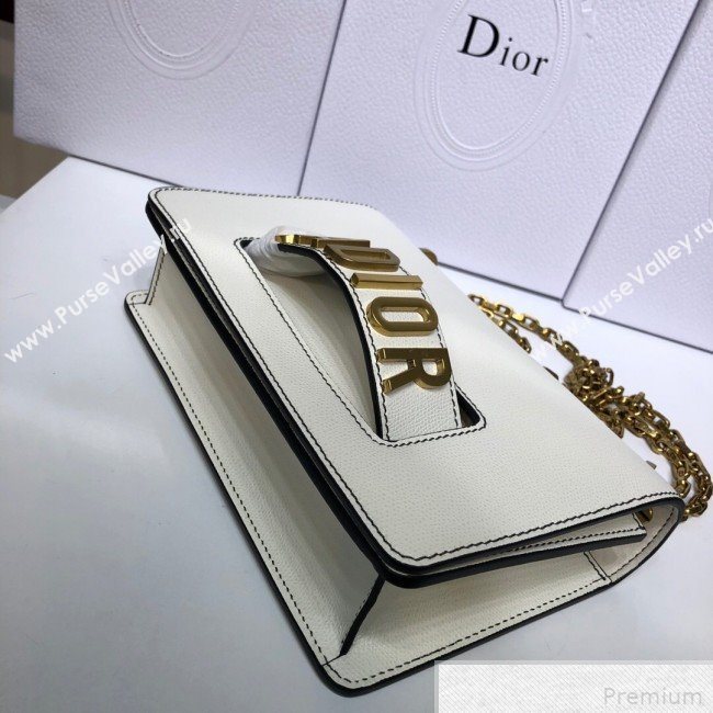 Dior JAdior Grained Leather Flap Chain Bag White 2019 (XYD-9042348)