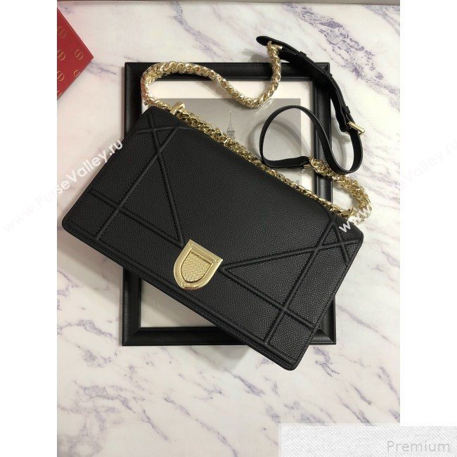 Dior Diorama Flap Bag in Black Grained Calfskin 2019 (BINF-9042356)
