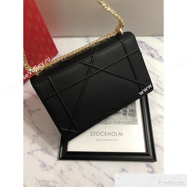 Dior Diorama Flap Bag in Black Grained Calfskin 2019 (BINF-9042356)