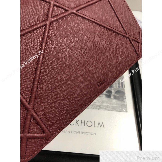 Dior Diorama Flap Bag in Burgundy Grained Calfskin 2019 (BINF-9042357)