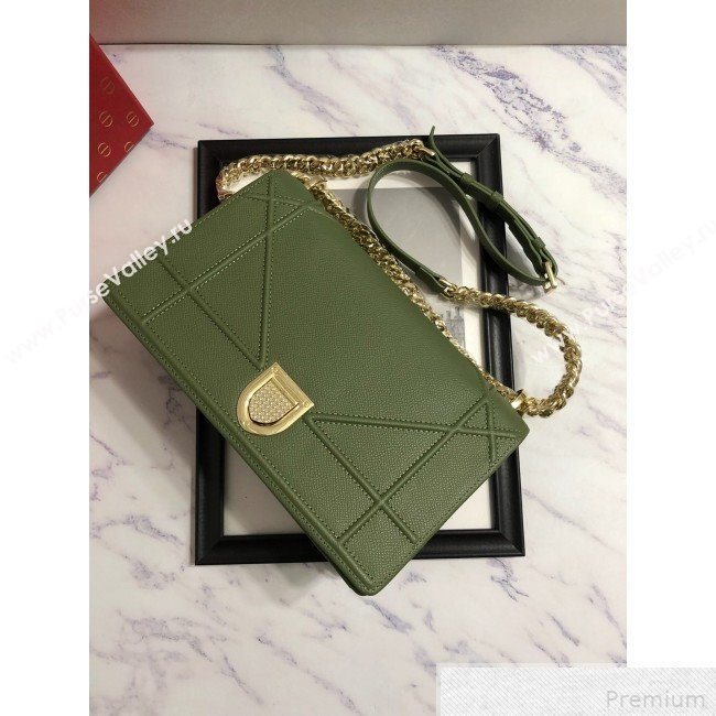 Dior Diorama Flap Bag in Green Grained Calfskin 2019 (BINF-9042358)