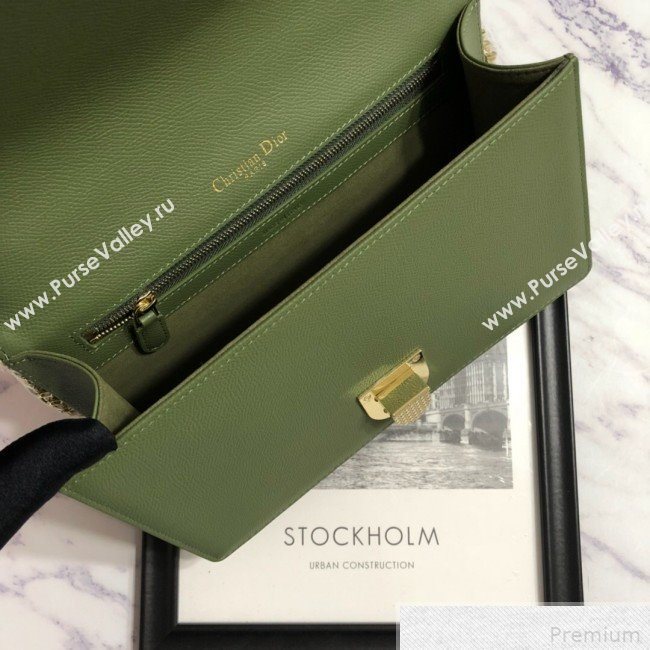 Dior Diorama Flap Bag in Green Grained Calfskin 2019 (BINF-9042358)