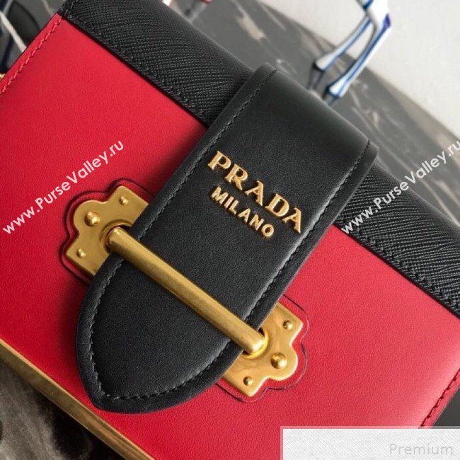 Prada Cahier Calf Leather Bag 1BH018 Red 2019 (PYZ-9042403)