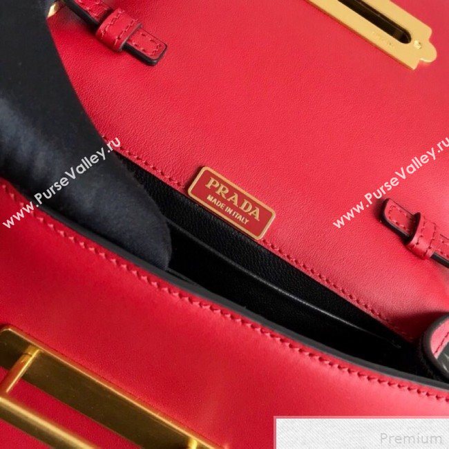 Prada Cahier Calf Leather Bag 1BH018 Red 2019 (PYZ-9042403)