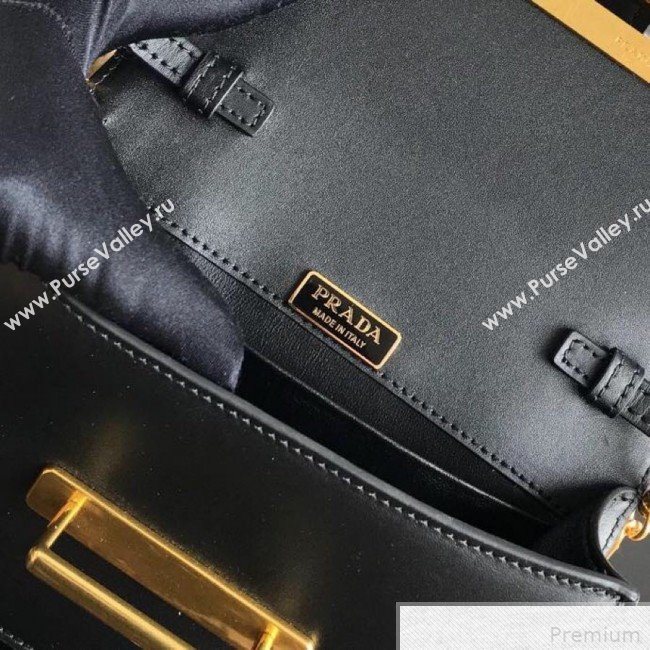 Prada Cahier Calf Leather Bag 1BH018 Black 2019 (PYZ-9042405)