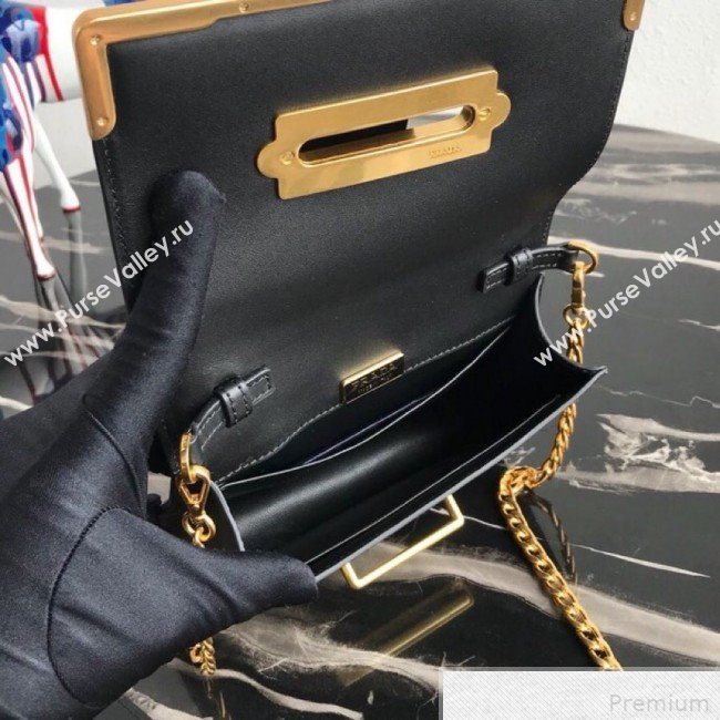 Prada Cahier Calf Leather Bag 1BH018 Black 2019 (PYZ-9042405)
