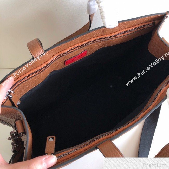 Valentino Rockstud Trimmed Shopper Tote Brown 2019 (JJ3-9042412)