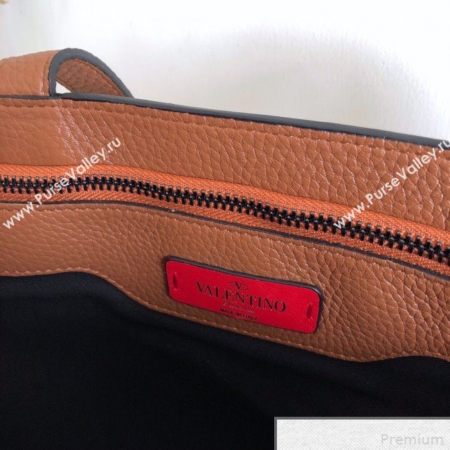 Valentino Rockstud Trimmed Shopper Tote Brown 2019 (JJ3-9042412)