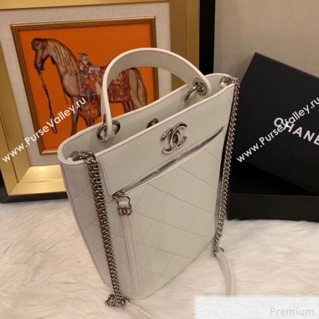 Chanel Calfskin Bucket Bag AS0577 White 2019 (SMJD-9042239)