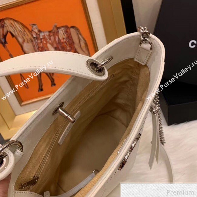 Chanel Calfskin Bucket Bag AS0577 White 2019 (SMJD-9042239)