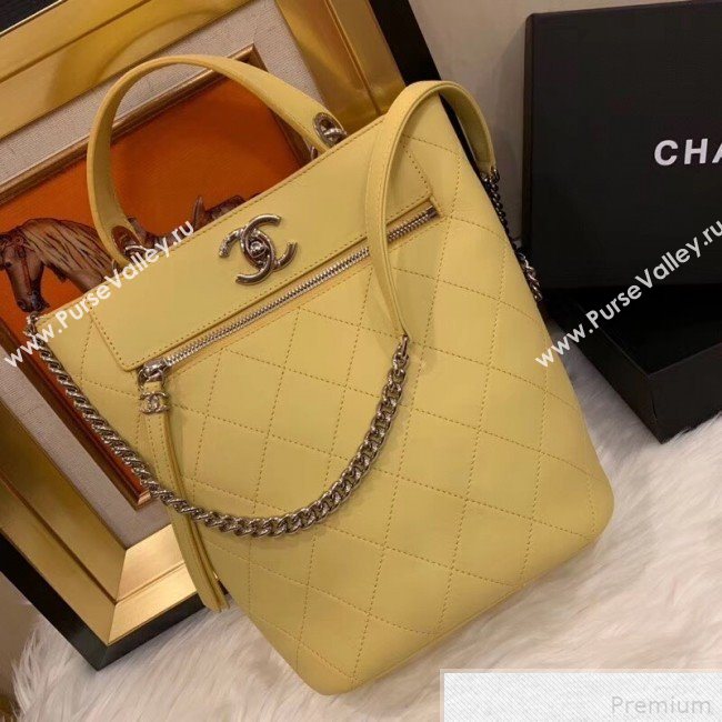 Chanel Calfskin Bucket Bag AS0577 Yellow 2019 (SMJD-9042240)