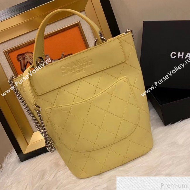 Chanel Calfskin Bucket Bag AS0577 Yellow 2019 (SMJD-9042240)