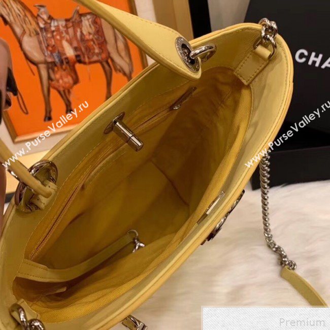 Chanel Calfskin Bucket Bag AS0577 Yellow 2019 (SMJD-9042240)