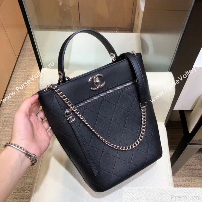 Chanel Calfskin Bucket Bag AS0577 Black 2019 (SMJD-9042241)