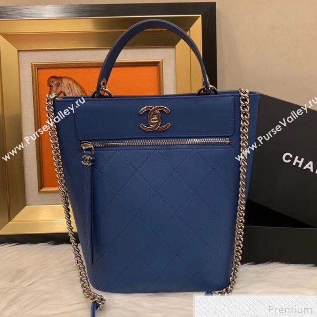 Chanel Calfskin Bucket Bag AS0577 Blue 2019 (SMJD-9042242)