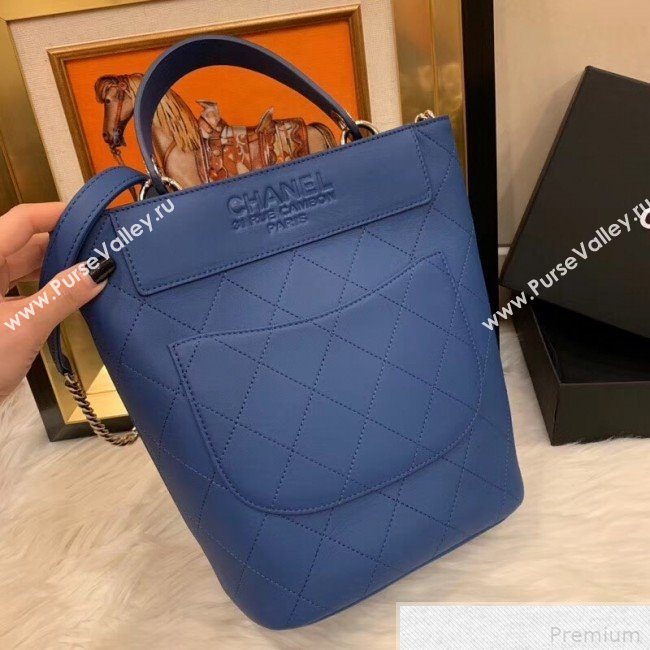 Chanel Calfskin Bucket Bag AS0577 Blue 2019 (SMJD-9042242)