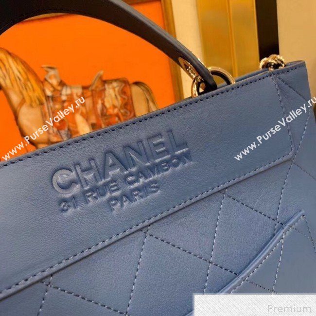 Chanel Calfskin Bucket Bag AS0577 Blue 2019 (SMJD-9042242)