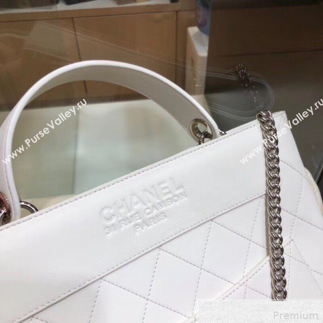 Chanel Large Calfskin Bucket Bag AS0578 White 2019 (SMJD-9042243)