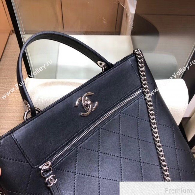 Chanel Large Calfskin Bucket Bag AS0578 Black 2019 (SMJD-9042244)