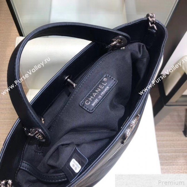 Chanel Large Calfskin Bucket Bag AS0578 Black 2019 (SMJD-9042244)