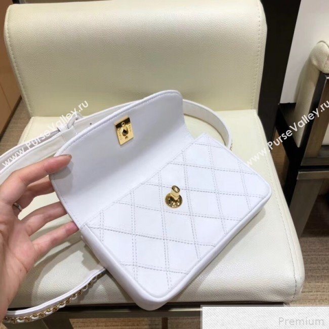 Chanel Lambskin Flap Waist Bag/Belt Bag A88612 White 2019 (SMJD-9042245)