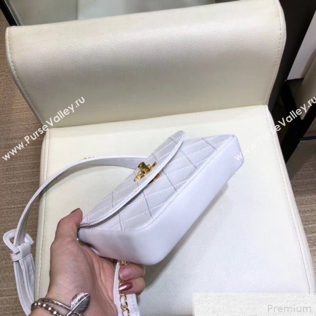 Chanel Lambskin Flap Waist Bag/Belt Bag A88612 White 2019 (SMJD-9042245)