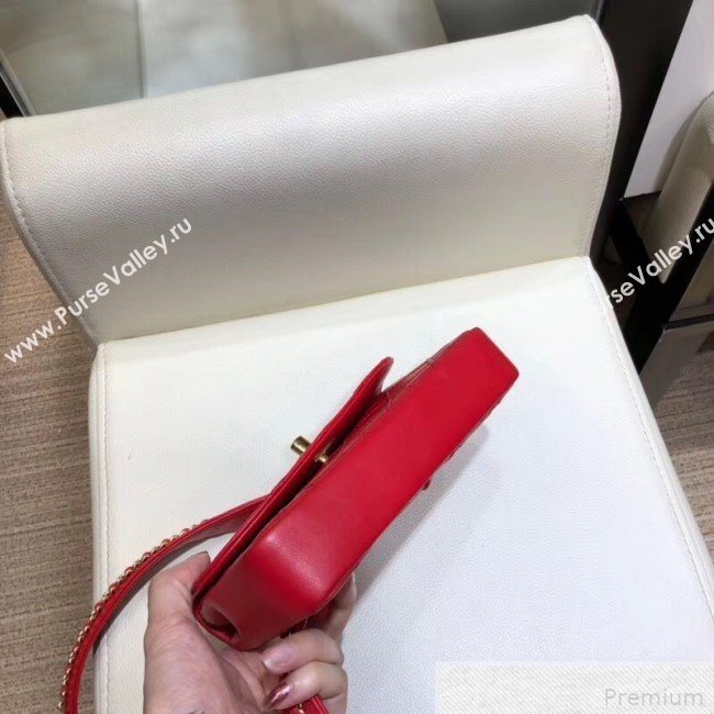 Chanel Lambskin Flap Waist Bag/Belt Bag A88612 Red 2019 (SMJD-9042246)