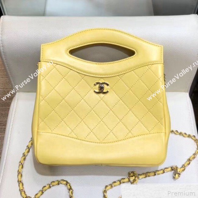 Chanel Lambskin Chanel 31 Mini Shopping Bag AS9196 Yellow 2019 (SMJD-9042249)
