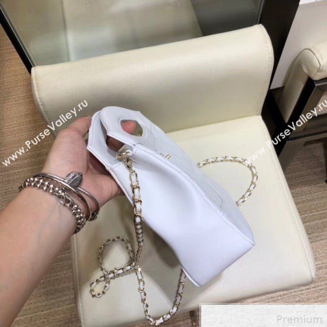 Chanel Lambskin Chanel 31 Mini Shopping Bag AS9196 White 2019 (SMJD-9042250)